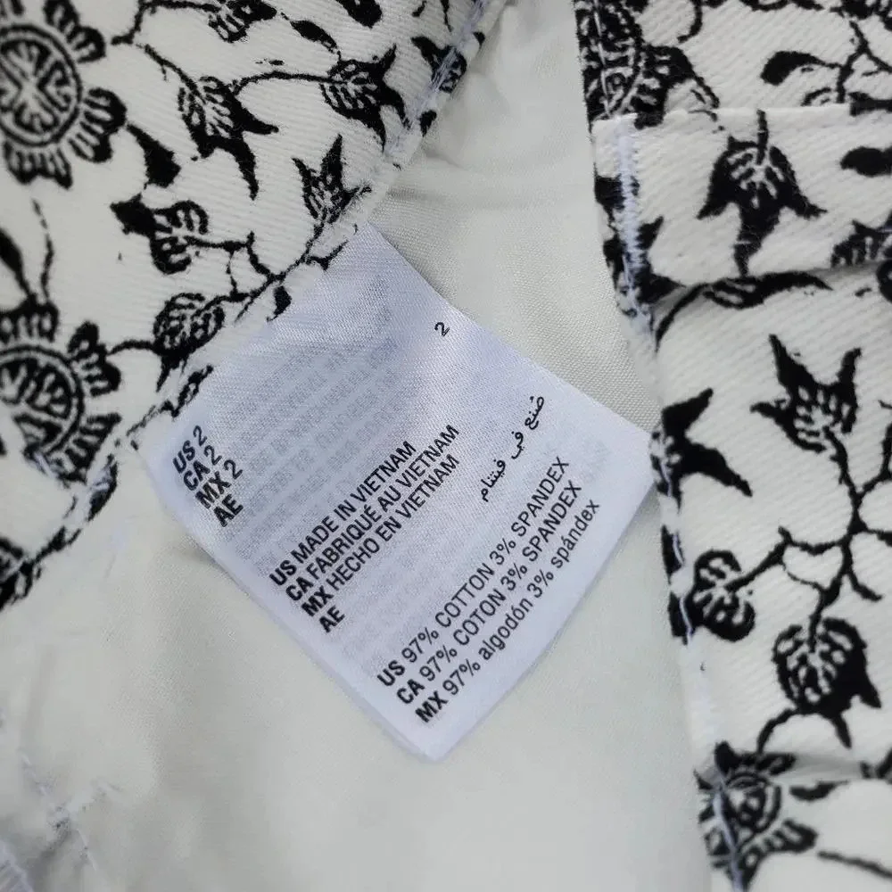 NWT INC Women's White Pocketed Joggers Elastic Waistband Cuffs Printed Pants - Picture 8 of 17